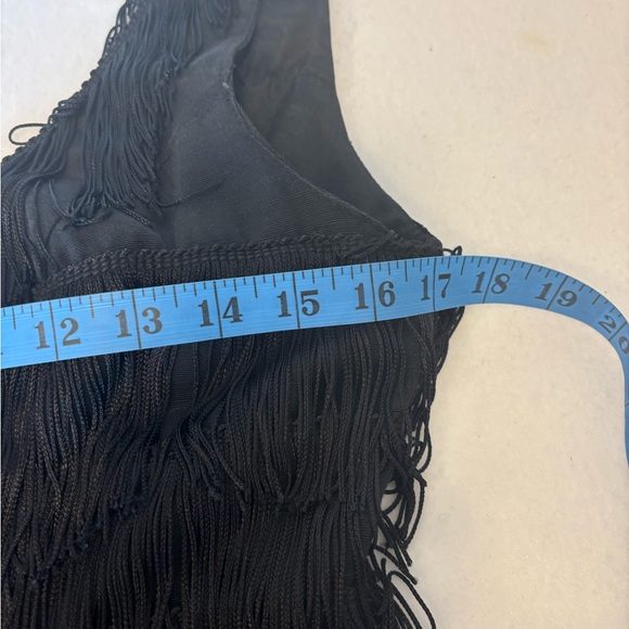 Robert Tate Black Fringe Flapper Dress Size 7/8 Gatsby 1920s Party Costume - Picture 3 of 8